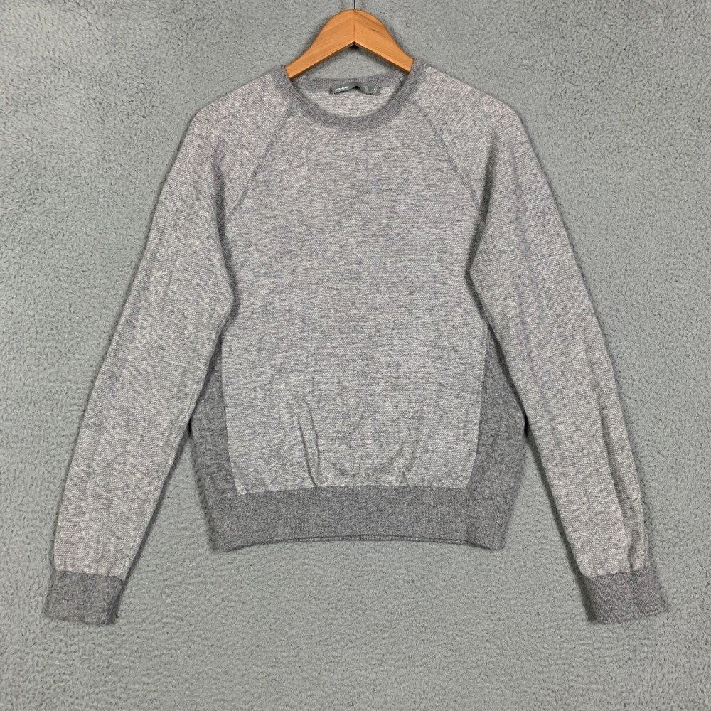 Vince Birdseye Sweater Men's Small S Light Gray Raglan Sleeve Wool Cashmere Crew